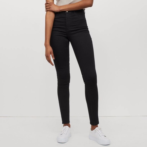 H&M super skinny high jeans in black. Size US 0. - Picture 1 of 10